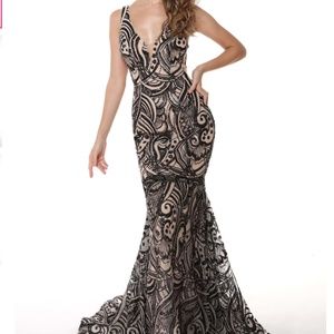 Ava Presley beaded prom dress
